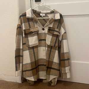 Cute and oversized flannel jacket, only worn a few times.